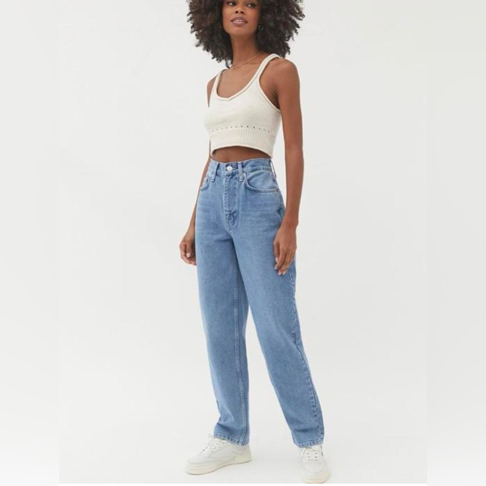 Urban Outfitters BDG High-Waisted Baggy Jean, Medium Wash Tinted Denim